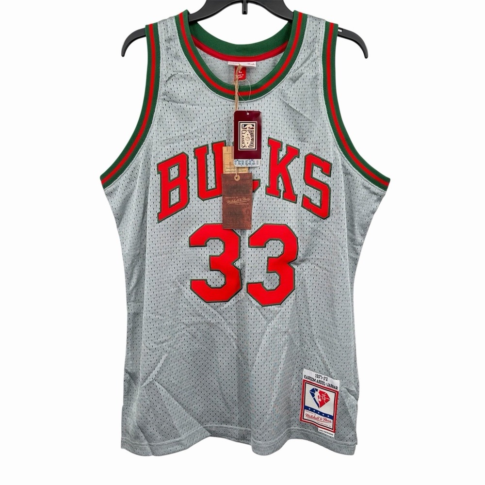 Mitchell & Ness Kareem Abdul-Jabbar Bucks 1971-72 NBA 75th Swingman‎ Jersey L